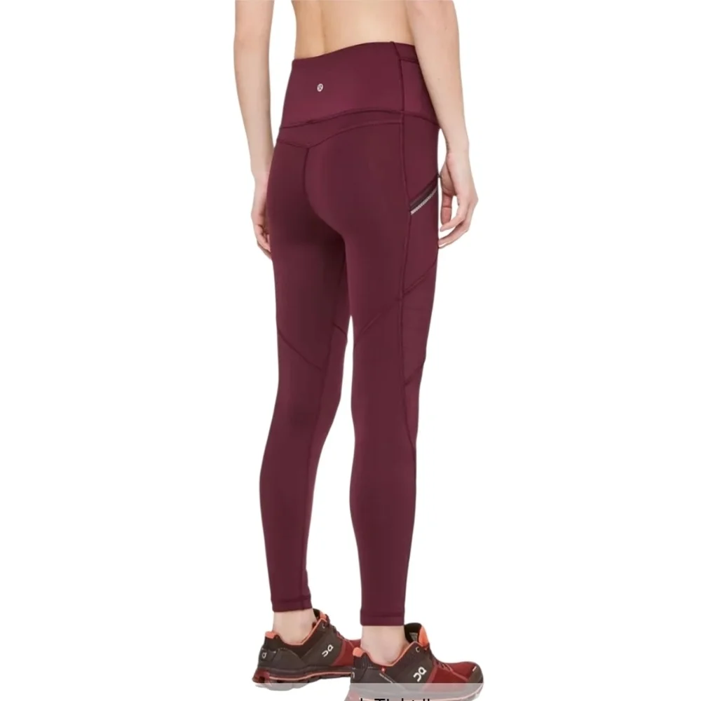 Lululemon Toasty Tech Tight II Legging Maroon Burgandy Red size 4